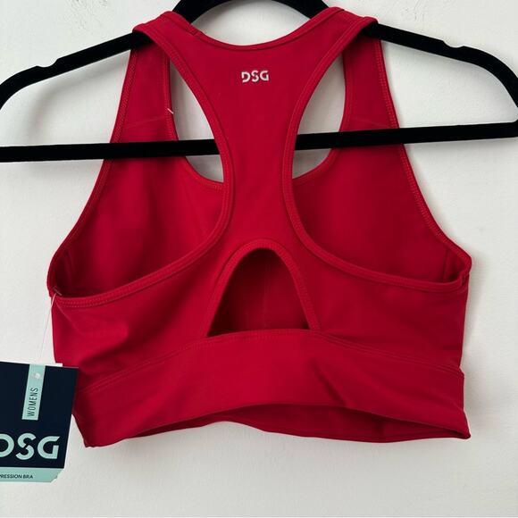 DSG Red Crossback Compression Sports Bra Racerback Medium NWT - Picture 1 of 3